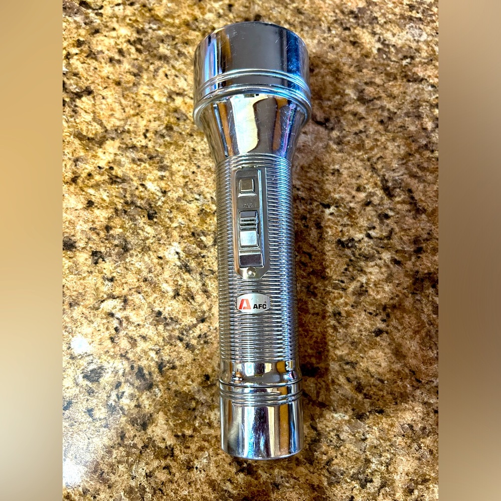 AFC Vintage 1960's Stainless Steel Metal Flashlight Taiwan